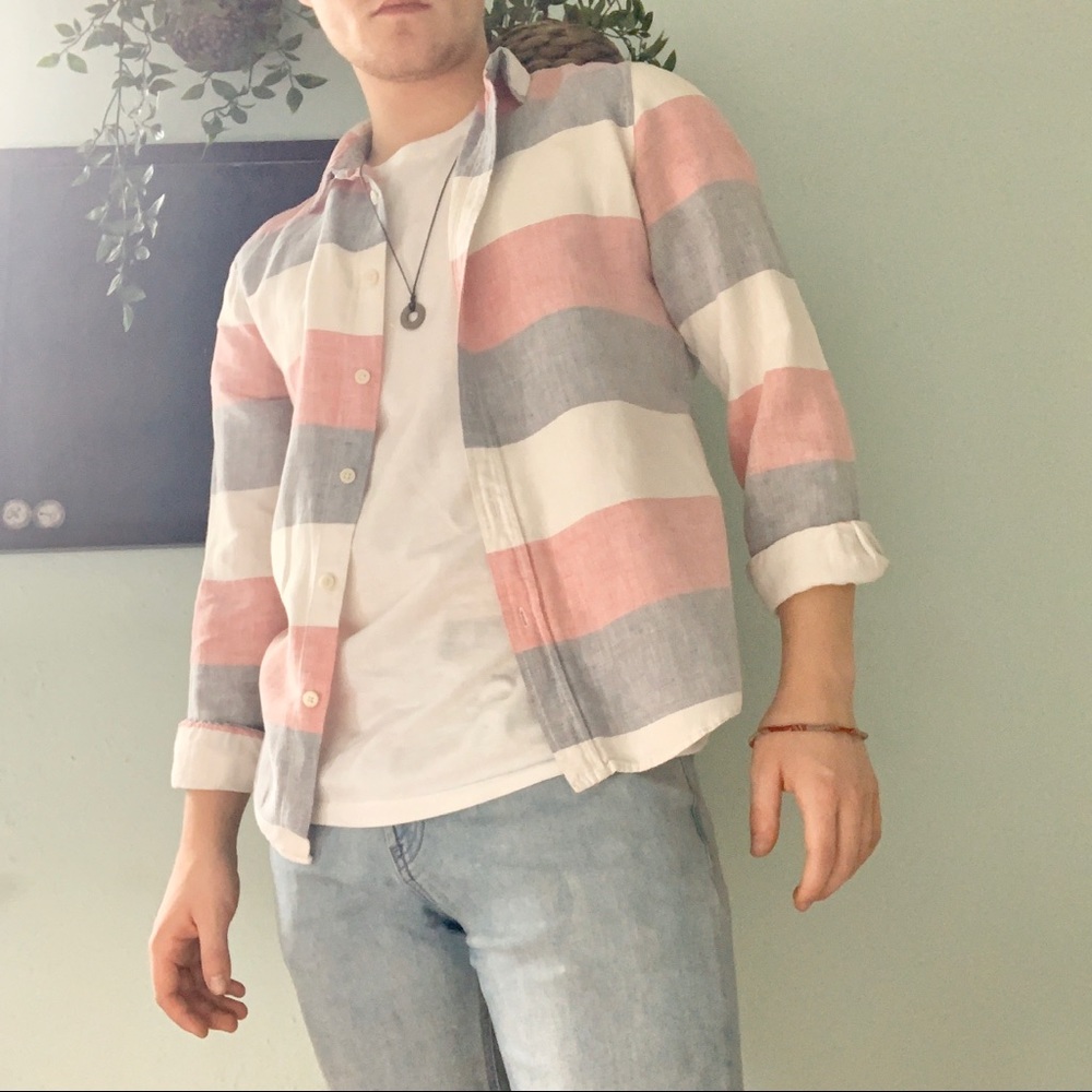 Red White and Blue striped button down